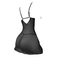 L1324 - Baju Tidur Dinas Malam Wanita Lingerie Babydoll Mini Dress Seksi Hitam Transparan - 2