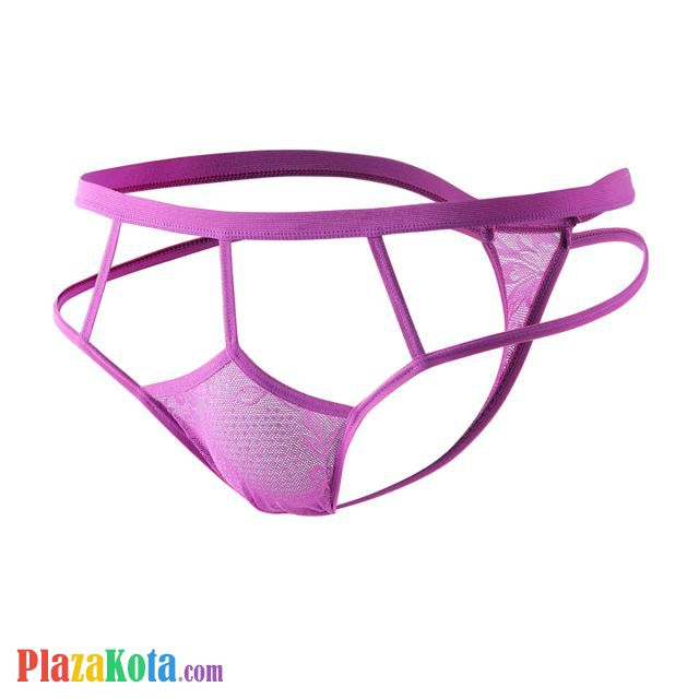 GP074 - Celana Dalam Pria G-String Seksi Ungu Transparan Tali 2 - Photo 1