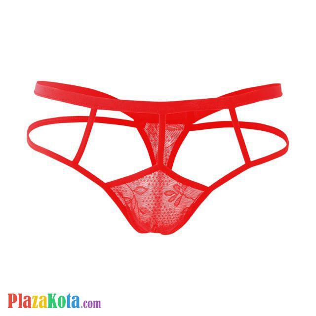 GP075 - Celana Dalam Pria G-String Seksi Merah Transparan Tali 2 - Photo 2
