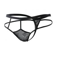 GP076 - Celana Dalam Pria G-String Seksi Hitam Transparan Tali 2