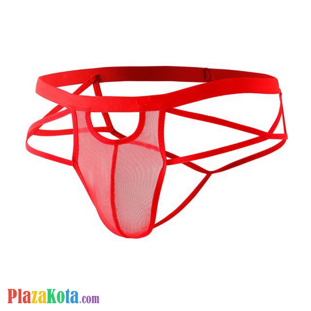 GP079 - Celana Dalam Pria G-String Seksi Merah Transparan Tali 2 - Photo 1
