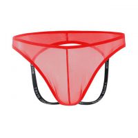 GP083 - Celana Dalam Pria G-String Seksi Merah Transparan Terbuka Belakang - 2