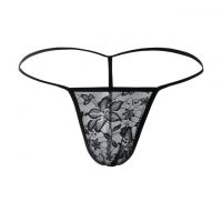 GP086 - Celana Dalam Pria G-String Seksi Hitam Transparan T-Back - 2