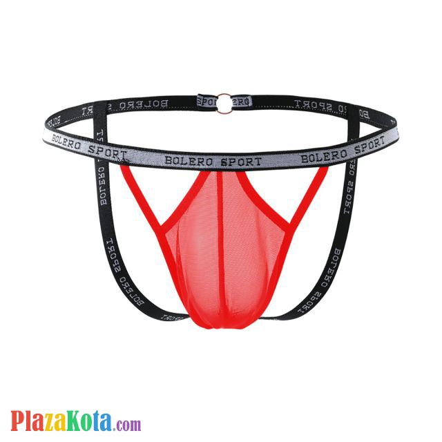 GP088 - Celana Dalam Pria G-String Seksi Merah Transparan Terbuka Belakang - Photo 2