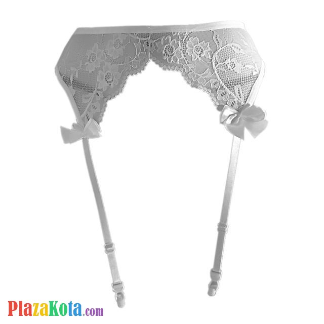 G030 - Garter Belt Stocking Putih Pita Tali 4 - Photo 1
