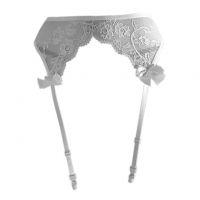 G030 - Garter Belt Stocking Putih Pita Tali 4