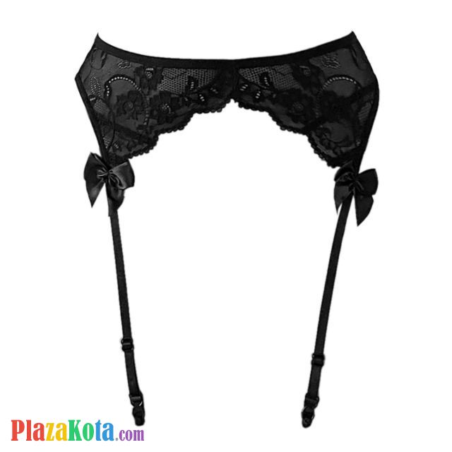 G032 - Garter Belt Stocking Hitam Pita Tali 4