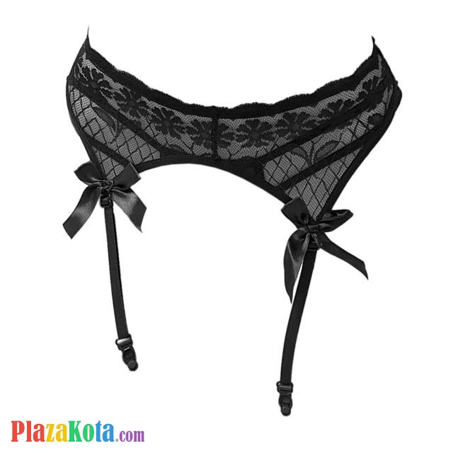 G034 - Garter Belt Stocking Hitam Pita Tali 4
