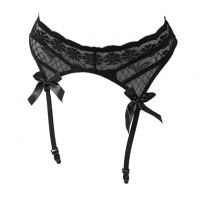 G034 - Garter Belt Stocking Hitam Pita Tali 4