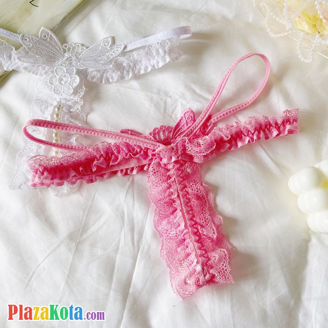 GS391 - Celana Dalam Wanita G-String Mutiara Seksi Crotchless Merah Brokat Kupu-Kupu Karet Renda Tali 2 - Photo 2 GS391 - Celana Dalam Wanita G-String Mutiara Seksi Crotchless Merah Brokat Kupu-Kupu Karet Renda Tali 2 - Photo 2