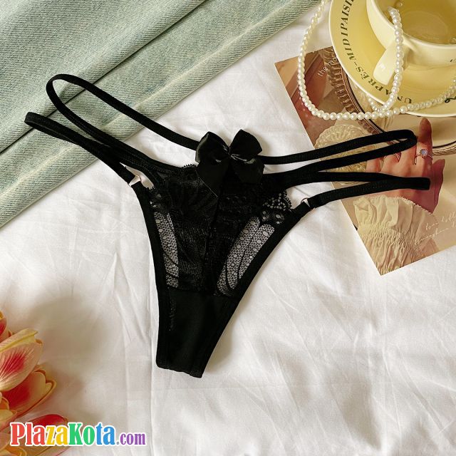 P650 - Celana Dalam Wanita Panties Thong Seksi Hitam Transparan Pita Depan Tali 2 - Photo 1 P650 - Celana Dalam Wanita Panties Thong Seksi Hitam Transparan Pita Depan Tali 2 - Photo 1
