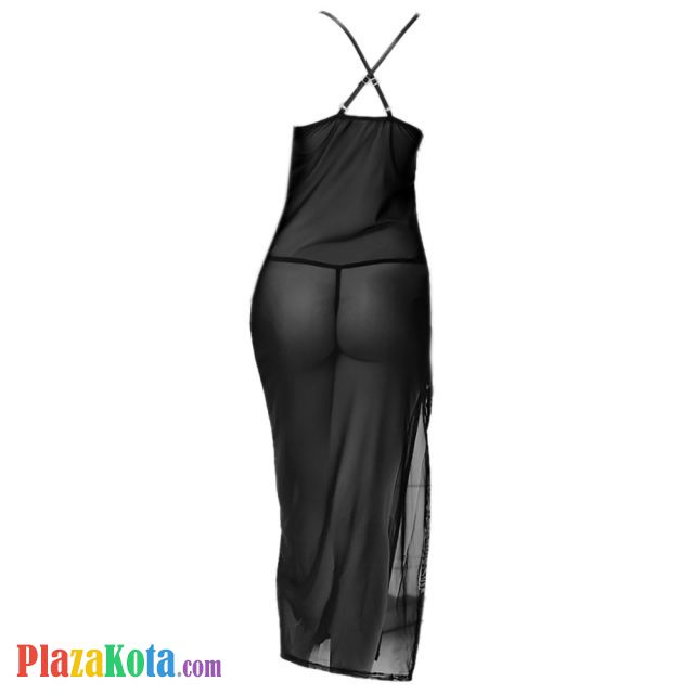 L0228 - Baju Tidur Dinas Malam Wanita Lingerie Long Dress Gaun Panjang Seksi Hitam Transparan - Photo 2