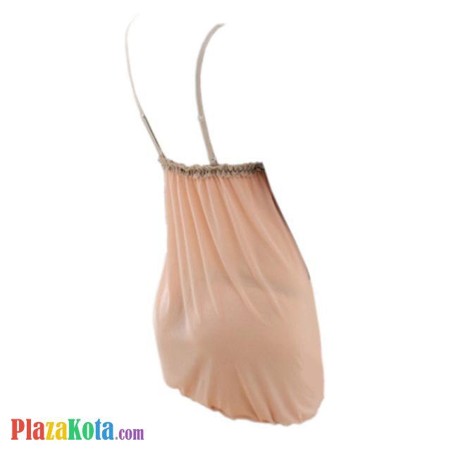 L0234 - Baju Tidur Dinas Malam Wanita Lingerie Babydoll Mini Dress Seksi Krem Transparan - Photo 2
