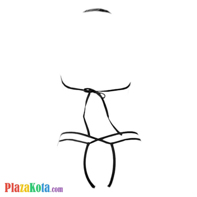 L0241 - Baju Tidur Dinas Malam Wanita Lingerie Teddy Bodysuit Seksi Halter Macan Tutul Coklat Crotchless - Photo 2