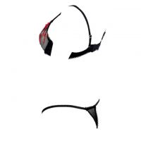 B062 - Pakaian Dalam Wanita Bra Set Kawat Underwire Seksi Hitam Transparan - 2