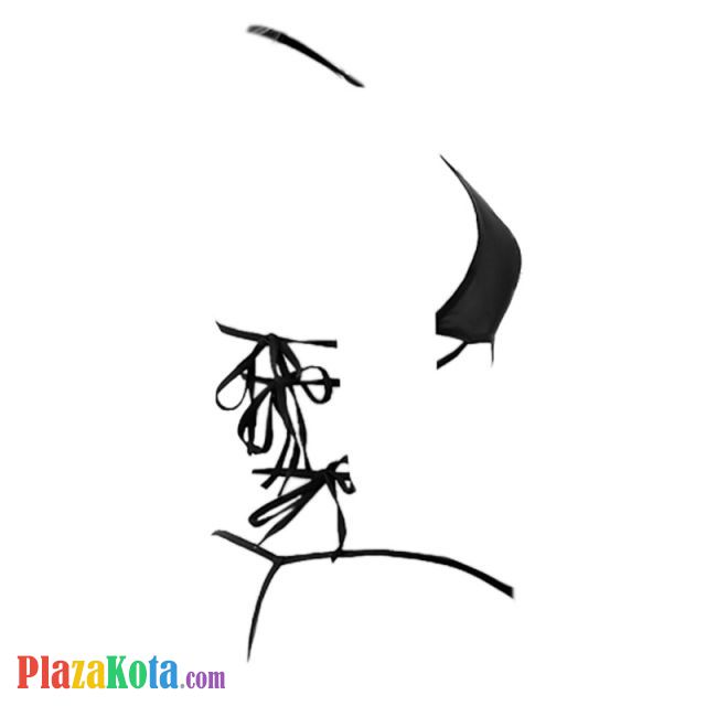 L0292 - Baju Tidur Dinas Malam Wanita Lingerie Teddy Bodysuit Seksi Halter Hitam Transparan Tali Ikat Tangan - Photo 2