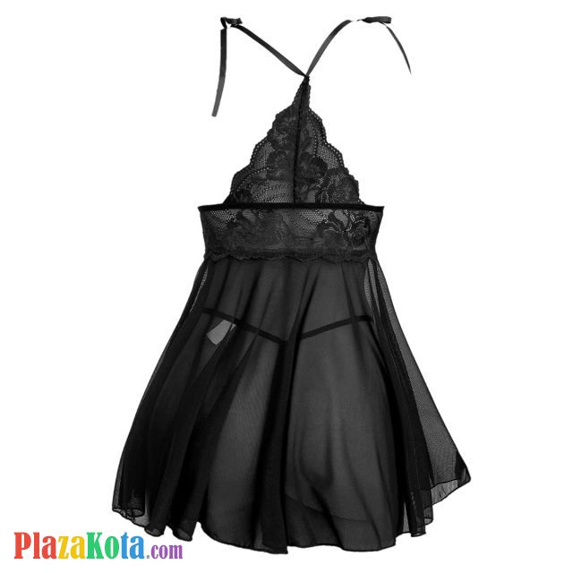 L1327 - Baju Tidur Dinas Malam Wanita Lingerie Babydoll Mini Dress Seksi Hitam Transparan Open Cup Belah Depan - Photo 2 L1327 - Baju Tidur Dinas Malam Wanita Lingerie Babydoll Mini Dress Seksi Hitam Transparan Open Cup Belah Depan - Photo 2