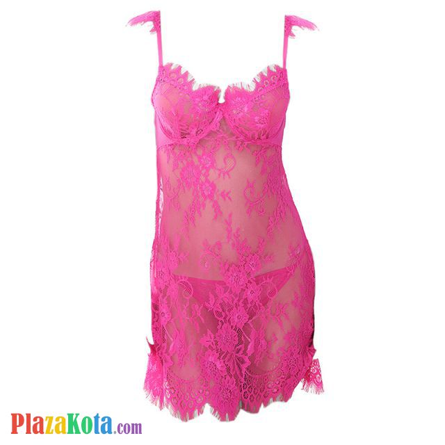 L0392 - Baju Tidur Dinas Malam Wanita Lingerie Bodycon Sheath Dress Seksi Magenta Transparan Bra Kawat - Photo 1 L0392 - Baju Tidur Dinas Malam Wanita Lingerie Bodycon Sheath Dress Seksi Magenta Transparan Bra Kawat - Photo 1
