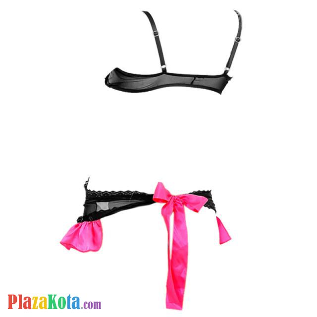 L0413 - Baju Tidur Dinas Malam Wanita Lingerie Babydoll Mini Dress Seksi Hitam Transparan - Photo 2