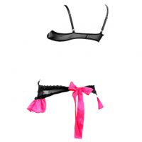 L0413 - Baju Tidur Dinas Malam Wanita Lingerie Babydoll Mini Dress Seksi Hitam Transparan - 2